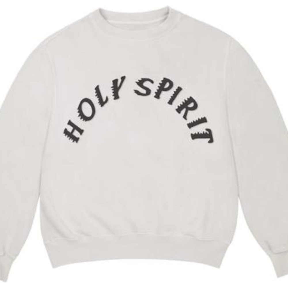 Kanye West Sunday Service "Holy Spirit" crewneck in the "Bone" color.